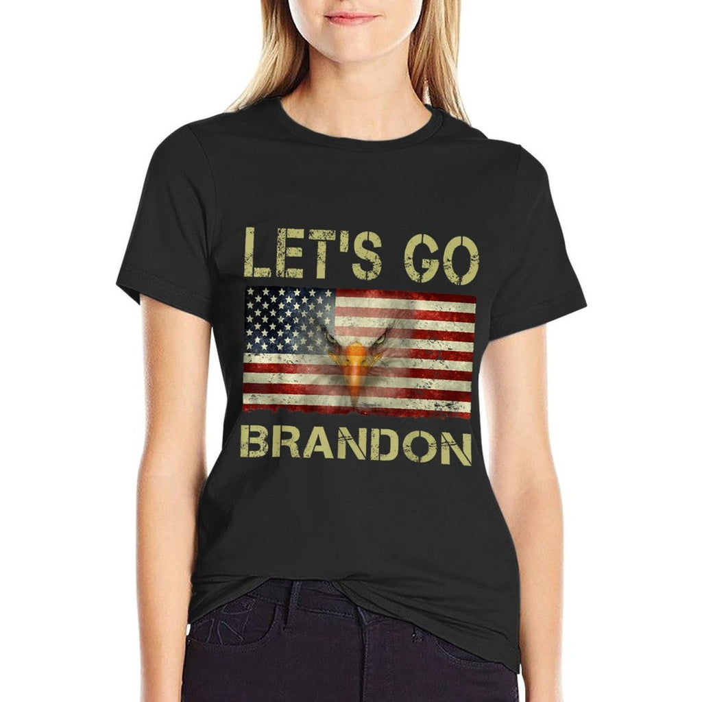 Let’s Go Brandon Conservative USA Funny  Heathered Texture T-Shirt