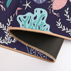 Ocean Animals Fish Coral Octopus Coastal  Long-Lasting Bath Mat