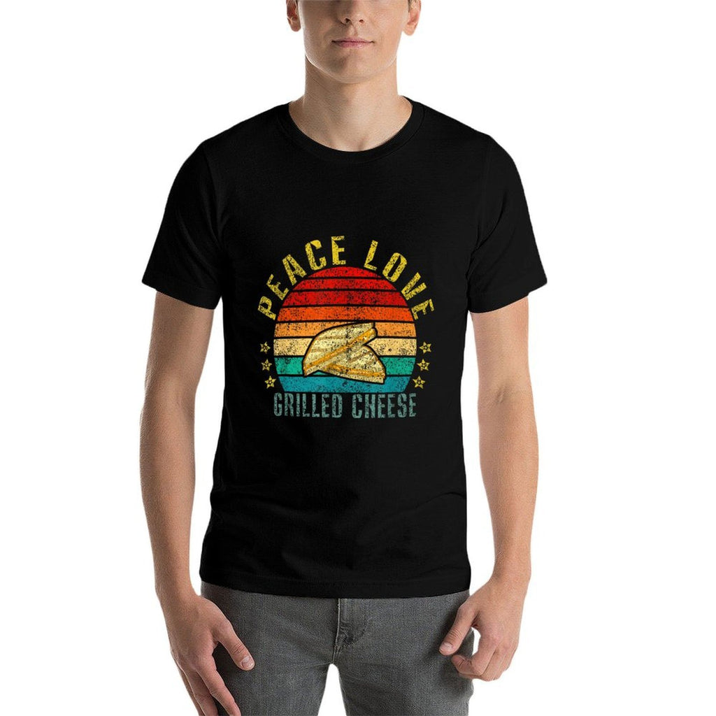 Peace Love Grilled Cheese Funny Retro  Lightweight T-Shirt