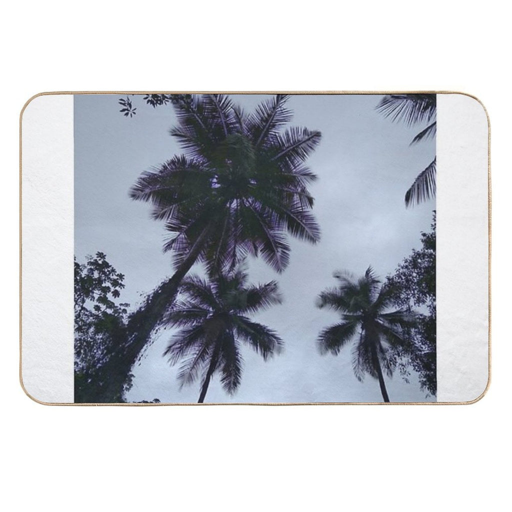 Beautiful Tall Coconut Trees on A Farm in The South of The Island St. Lucia  Absorbent Bath Mat