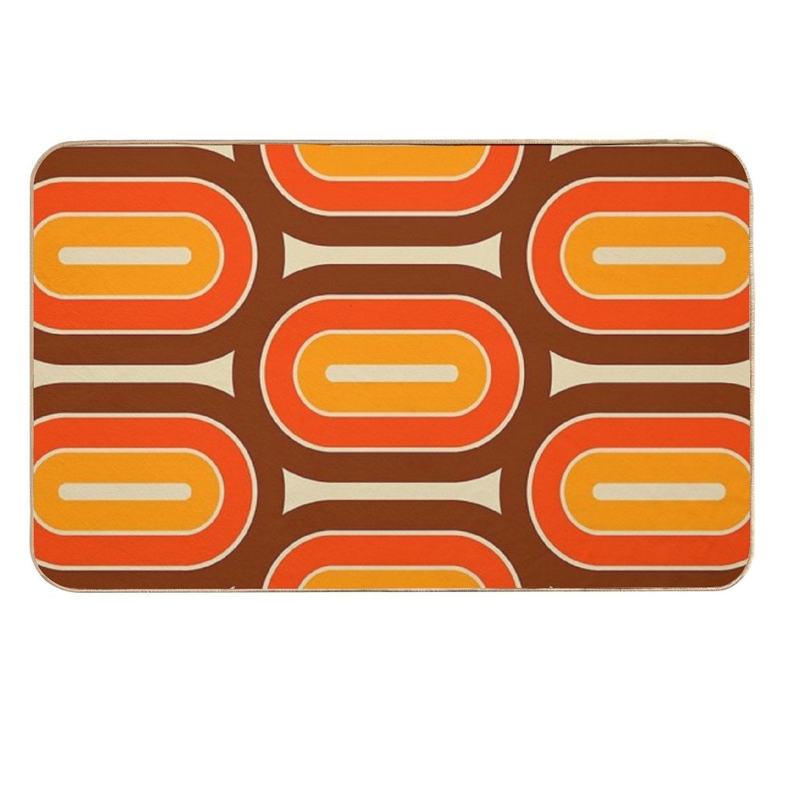 Retro Geometric Pod Design 721  Easy To Clean Bath Mat