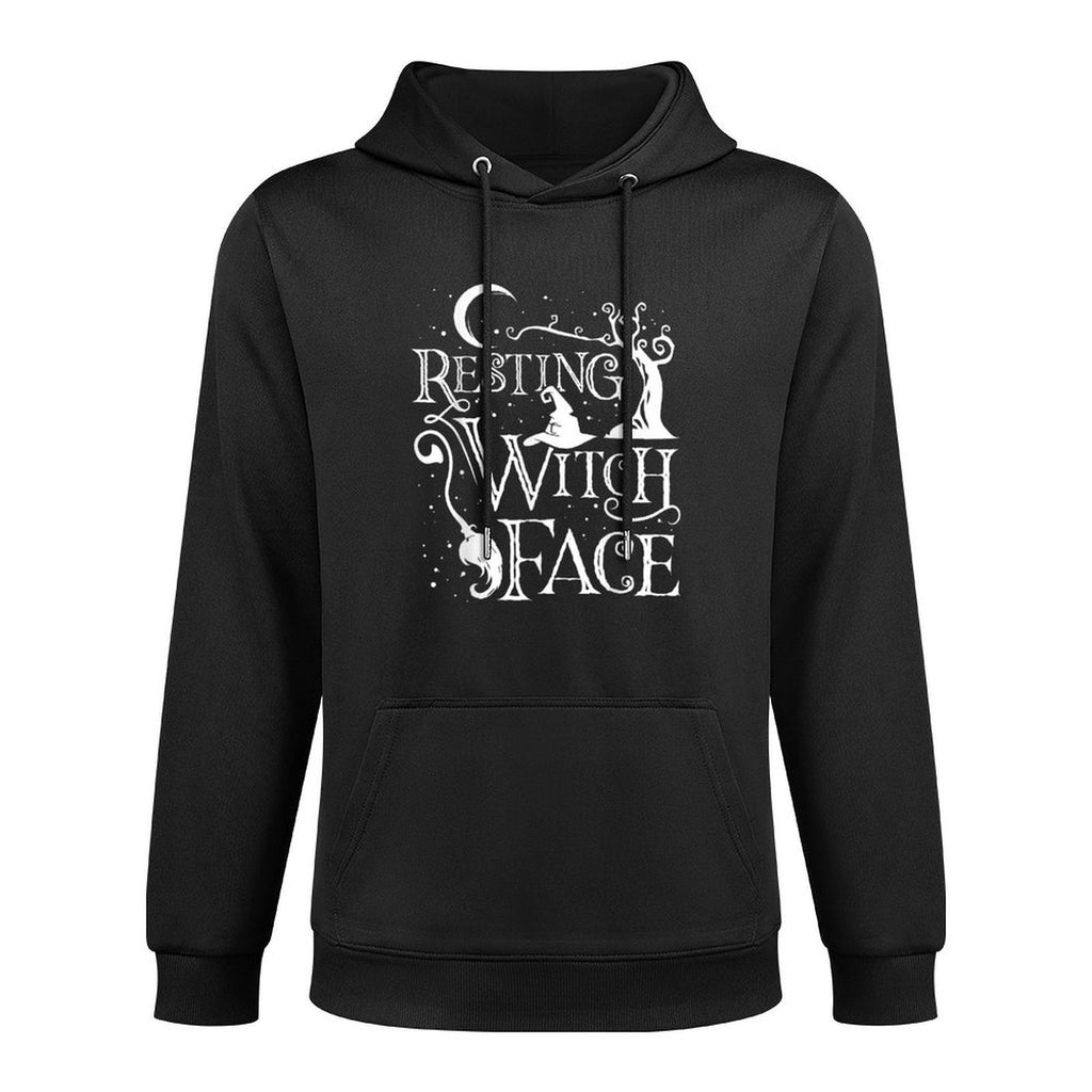 Women Girls Funny Halloween Resting Witch Face Casual Wear Hoodie