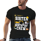 Sister Birthday Crew Girls Construction Birthday Party  Slim-fit Cut T-Shirt