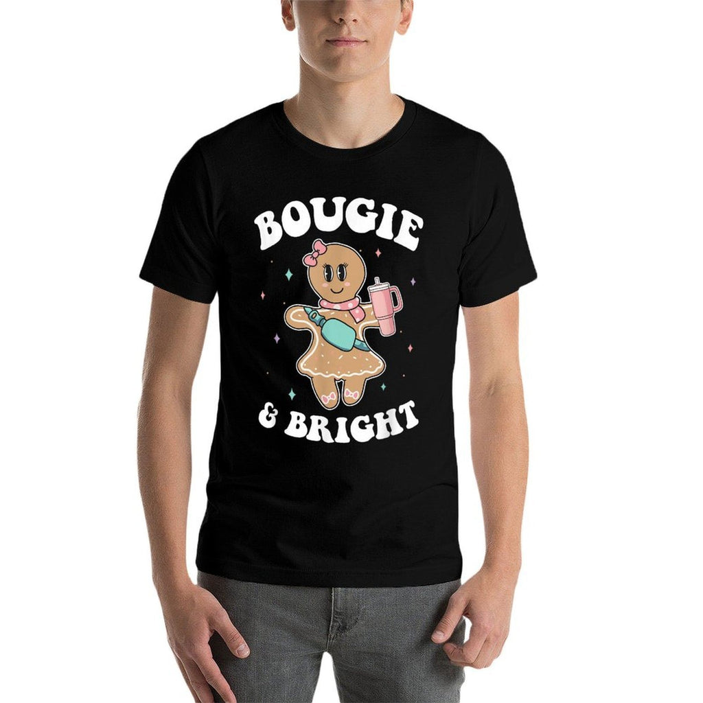 Bougie  Bright Funny Christmas Gingerbread Girl  Wrinkle-resistant T-Shirt