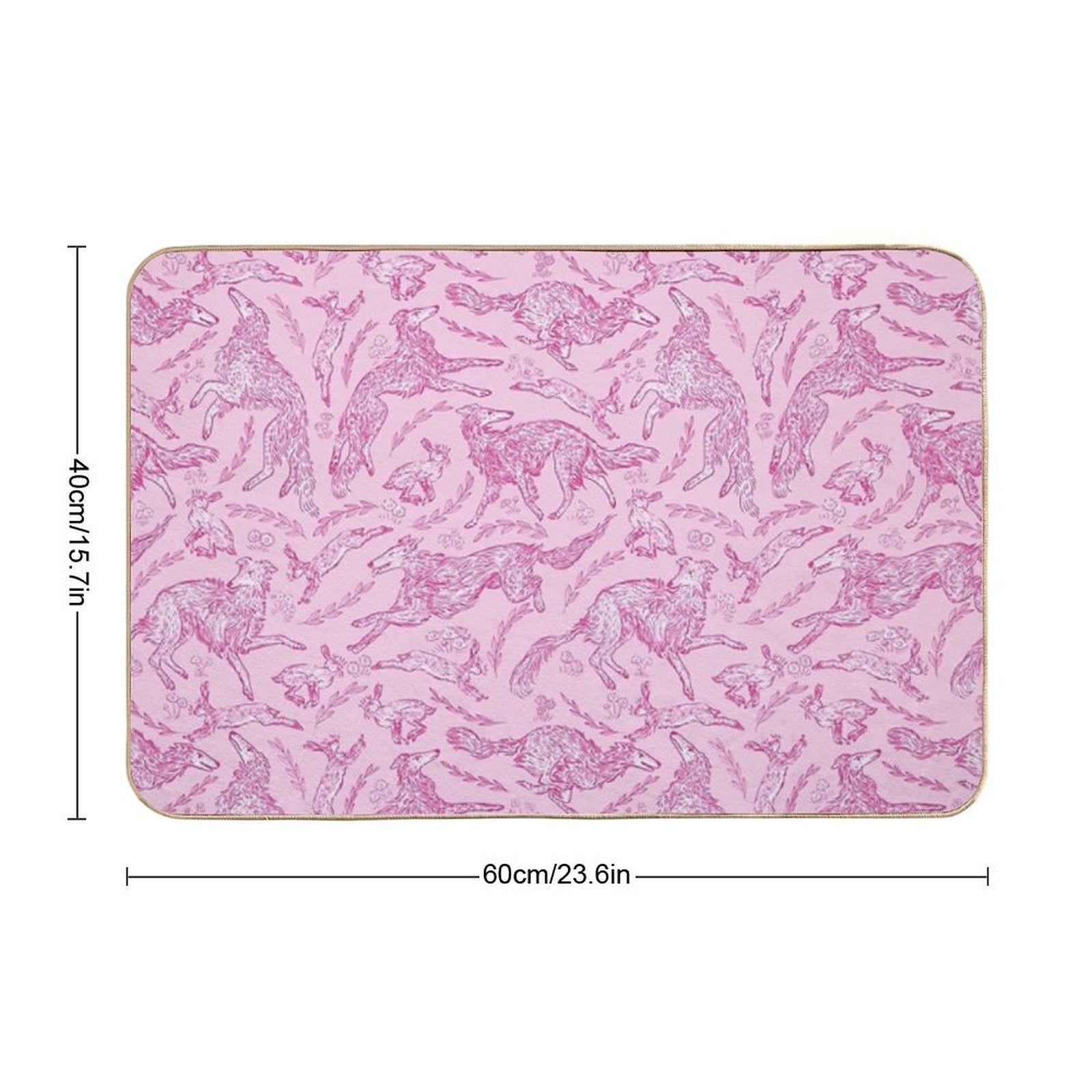 Hounds And Hares - Pink Toile  Toxin-Free Bath Mat