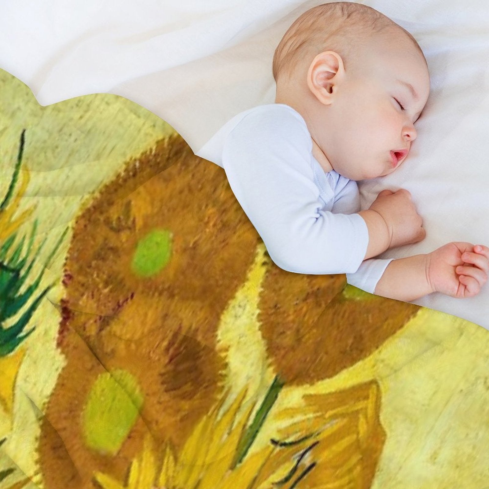 1889-Vincent Van Gogh-Sunflowers-73x95 Anti-pilling Throw Blanket