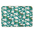 Bright Magnolia Floral Halfdrop on Teal 008080  Slip-Resistant Bath Mat