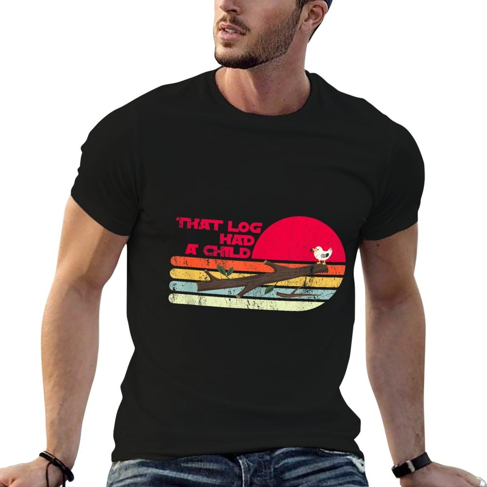 Seagulls That Log Had A Child Dank Meme Stop It Now Dad Joke  Ribbed Collar T-Shirt