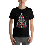 Skull Christmas Tree Funny Mexican Flower Sugar Skull Xmas  Slim-fit Cut T-Shirt