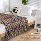 Textile Collage of Wild Prints Eco-conscious Throw Blanket