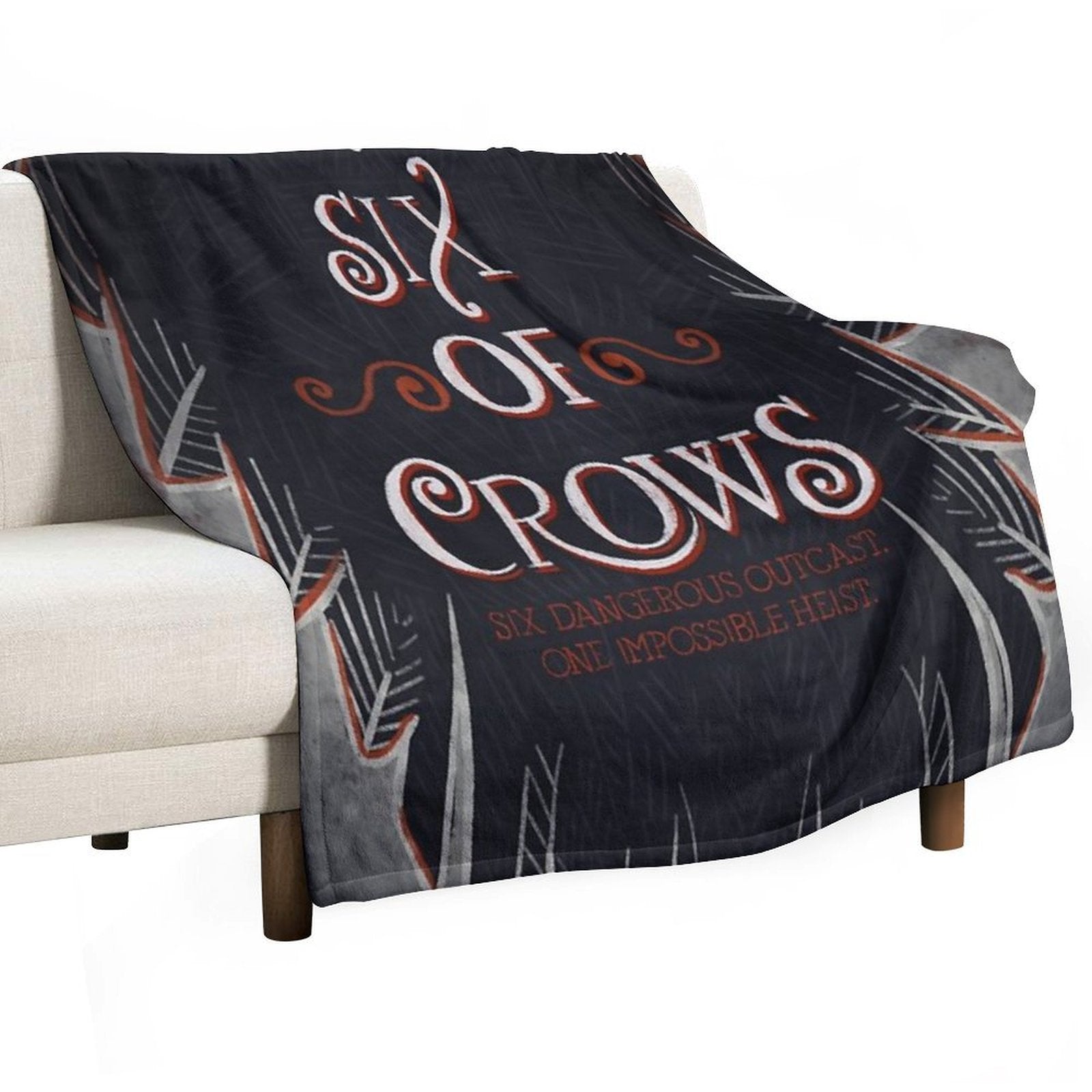 Six of Crows Book Cover Sustainable Throw Blanket