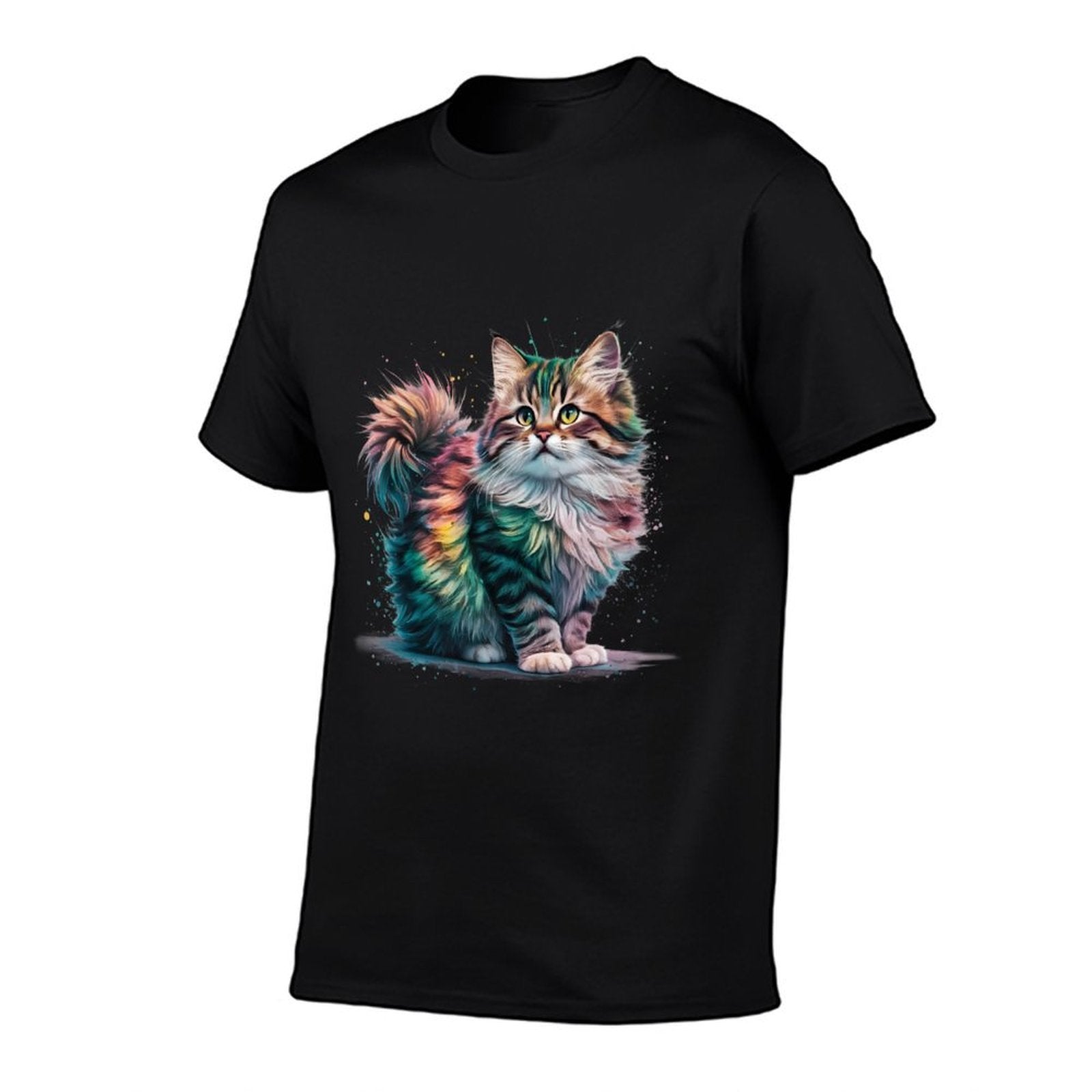 Cat Men Women Colourful Watercolour Cat  Moisture-wicking T-Shirt