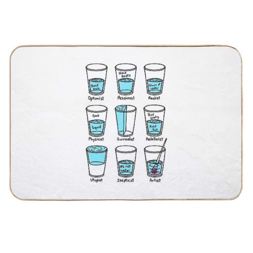Glass Half Empty Meme - Artist Edition  Non-Slip Bath Mat