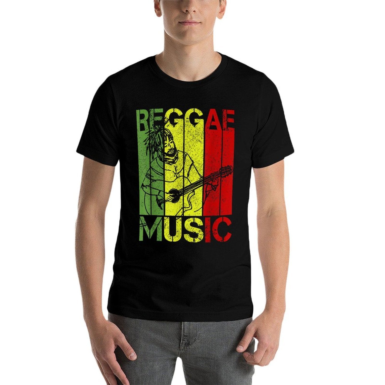 Reggae Music Jamaica Guitar Rastafari Rasta Gift  Quick-drying T-Shirt