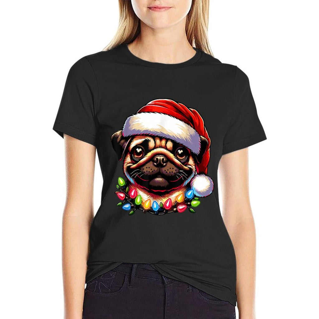 Dog Owner Xmas Men Women Favorite Pug Christmas  Oversized Silhouette T-Shirt