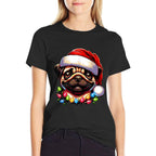 Dog Owner Xmas Men Women Favorite Pug Christmas  Oversized Silhouette T-Shirt