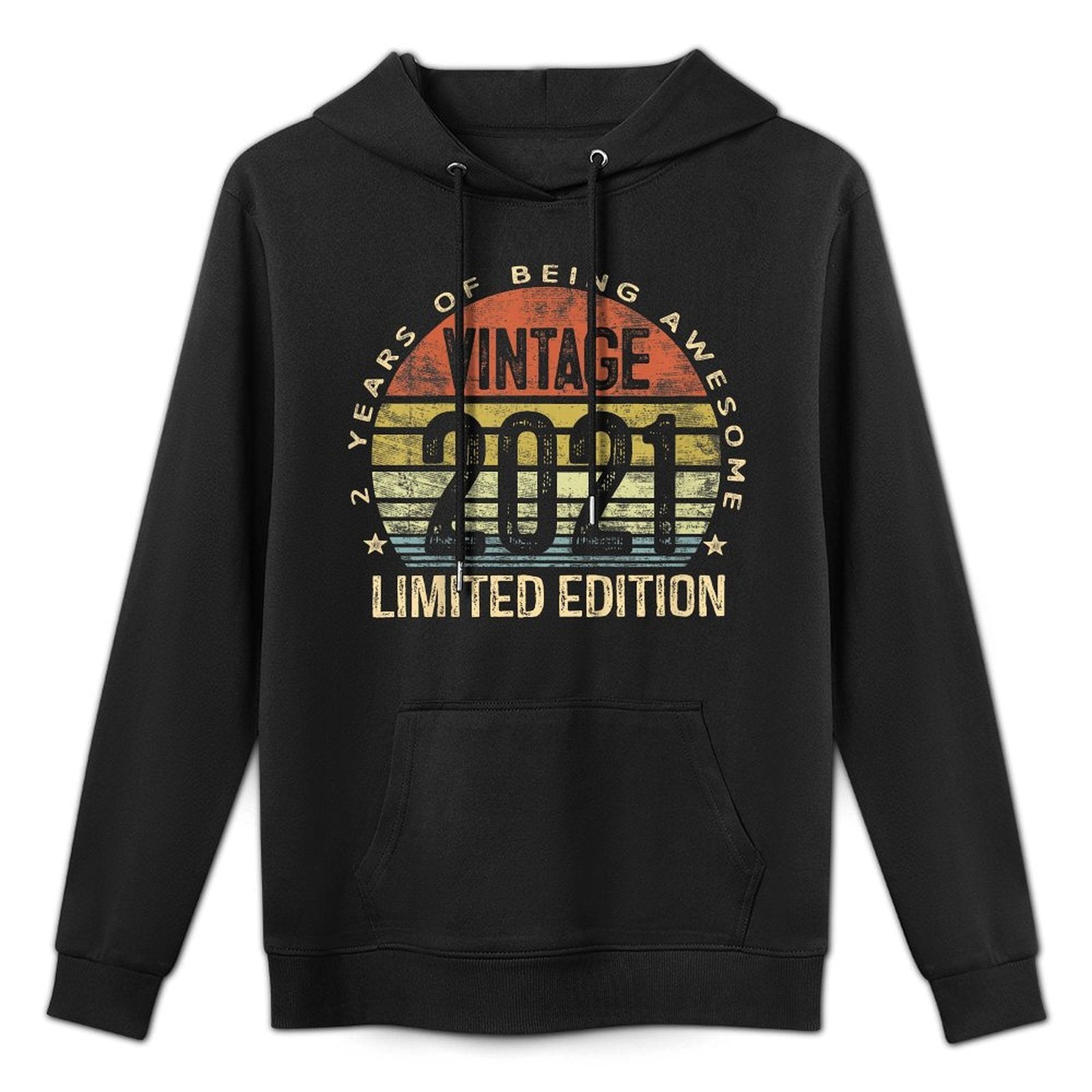 Vintage 2021 Limited Edition 2 Year Old Gifts 2nd Birthday Layering Staple Hoodie