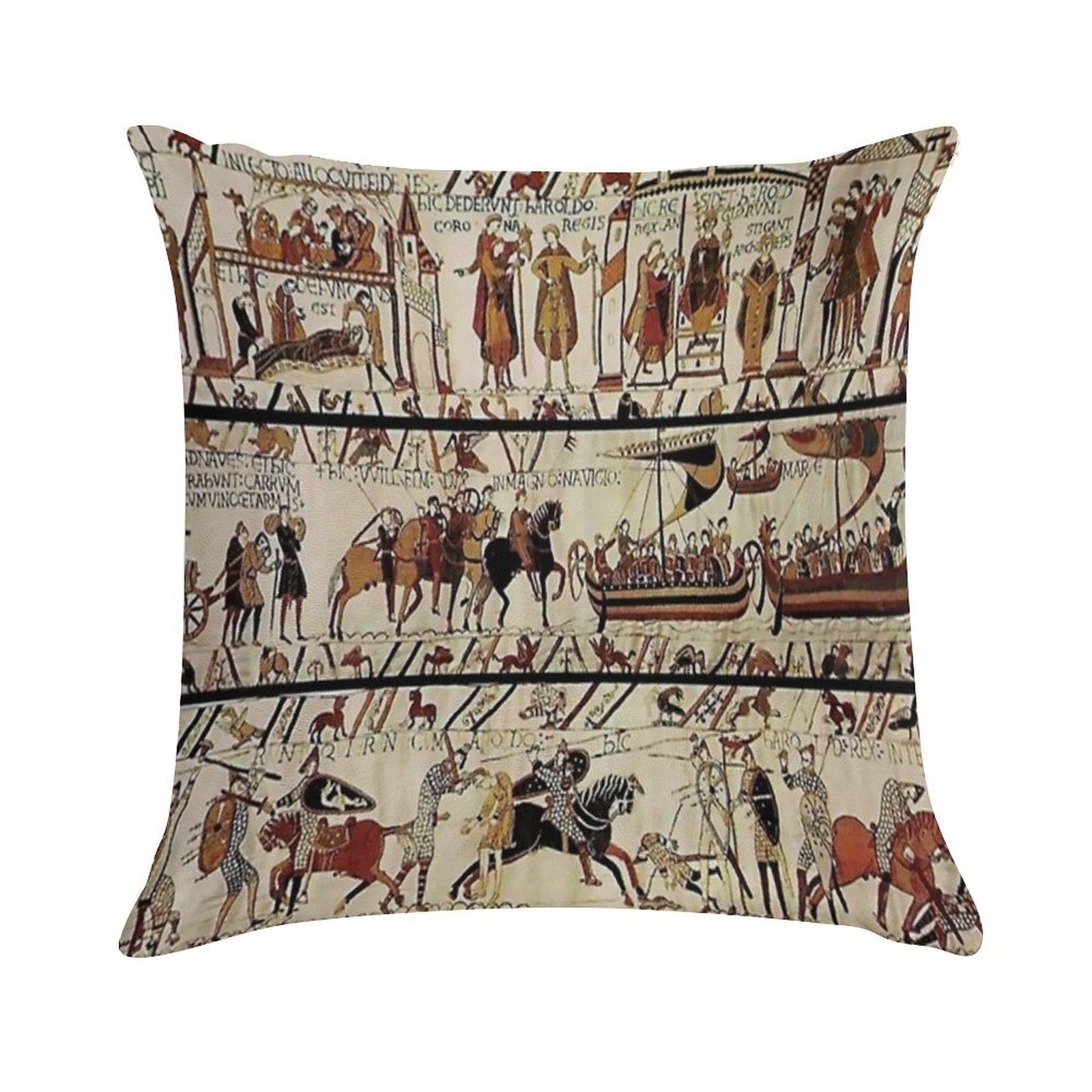 Tapisserie Bayeux - The Bayeux Tapestry Soft Decorative Cover Throw Pillow