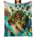 Minecraft Paradise Wrinkle-free Throw Blanket