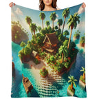 Minecraft Paradise Wrinkle-free Throw Blanket