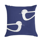 Shorebird Pair in Navy Blue And White Soft Warmth Comfort Throw Pillow