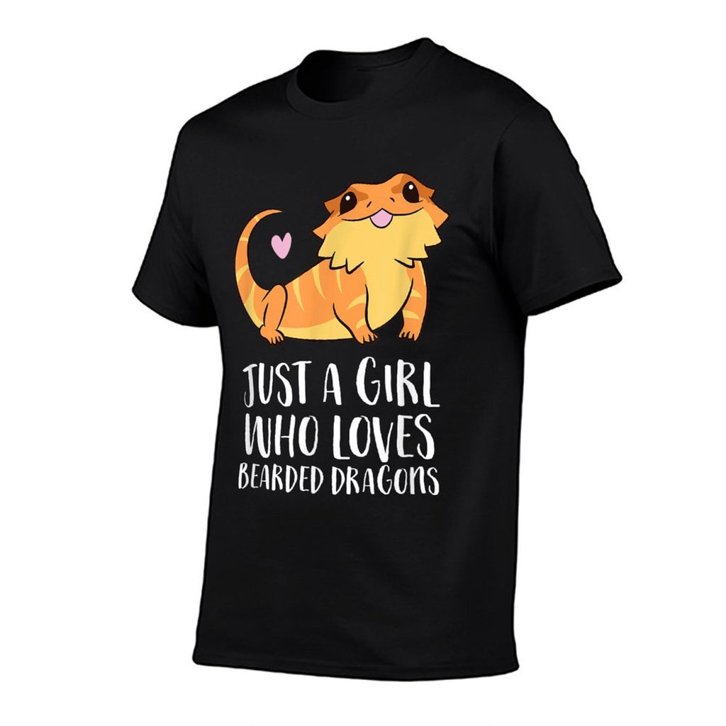 Just A Girl Who Loves Bearded Dragons Lizard Reptile  Rolled Sleeves T-Shirt