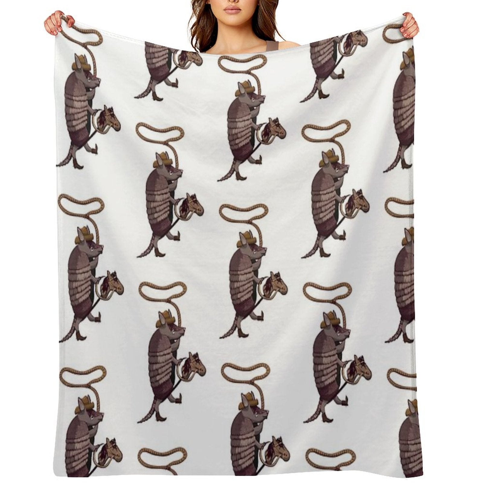 Armadillo Cowboy Durable Throw Blanket