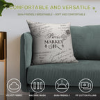 Paris Market Grey Soft Gift Ready Throw Pillow