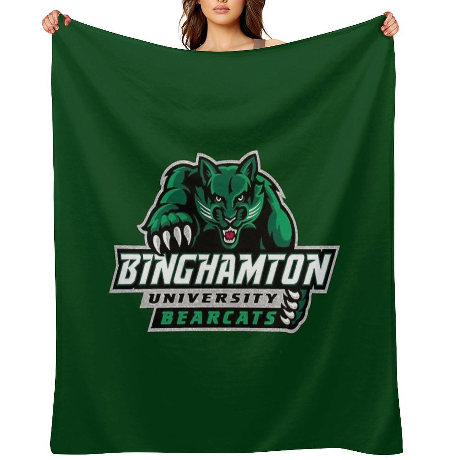 Binghamton University Bearcats Glitter Logo Shrink-resistant Throw Blanket