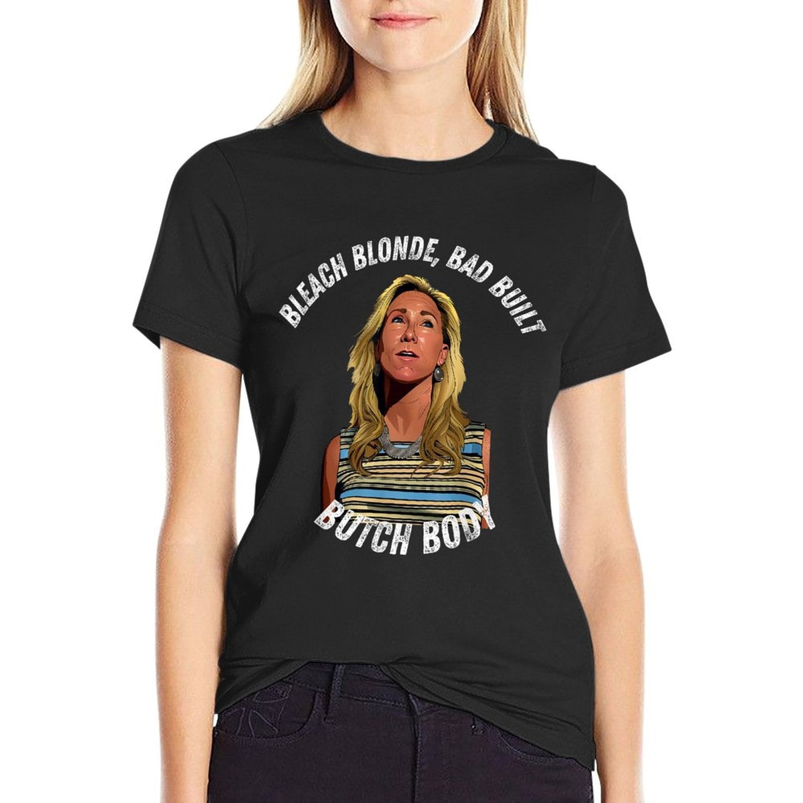 Bleached Blonde, Bad Built, Butch Body Meme  Trendy Pattern T-Shirt