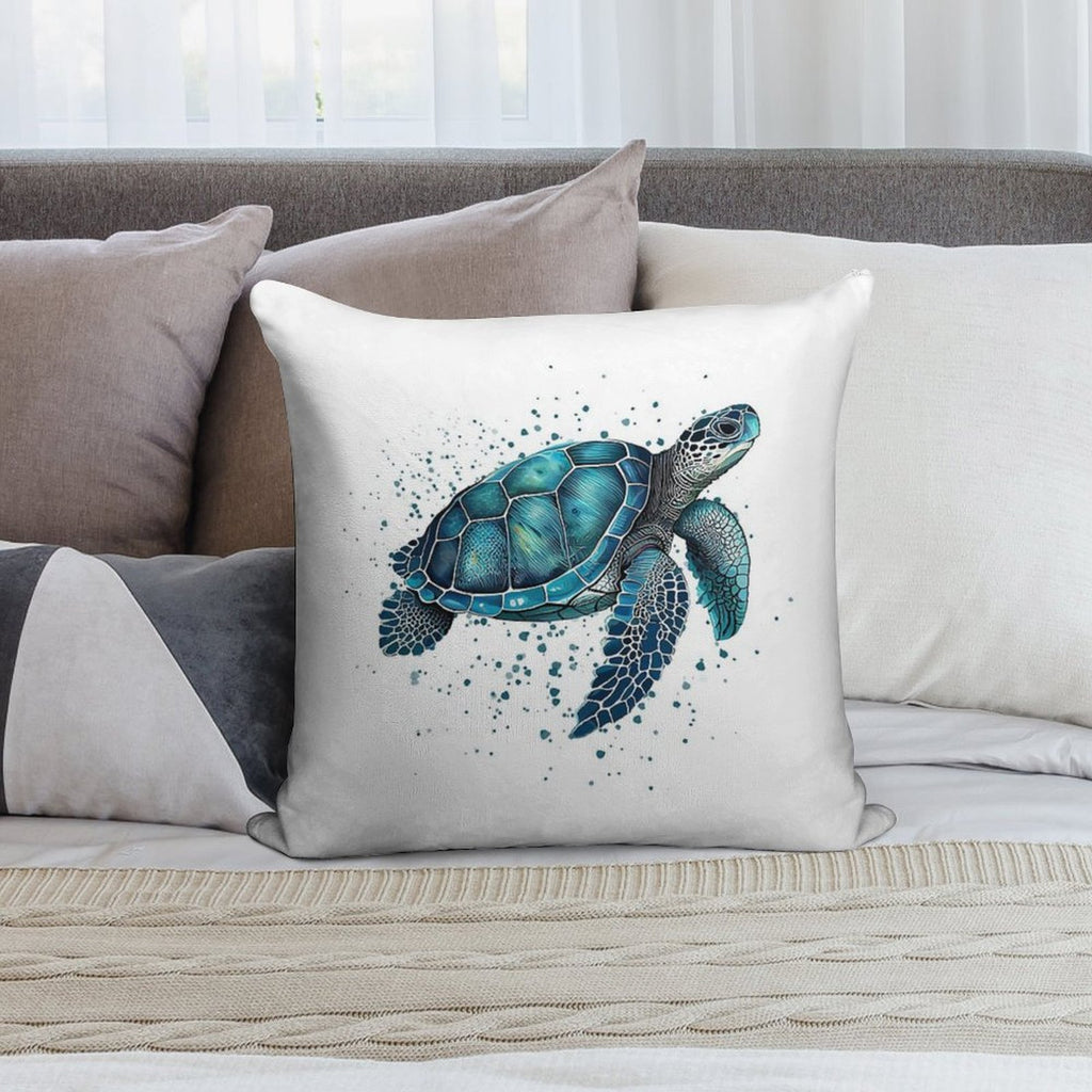 Blue Turquoise Sea Turtle Soft Ultra-Soft Texture Throw Pillow
