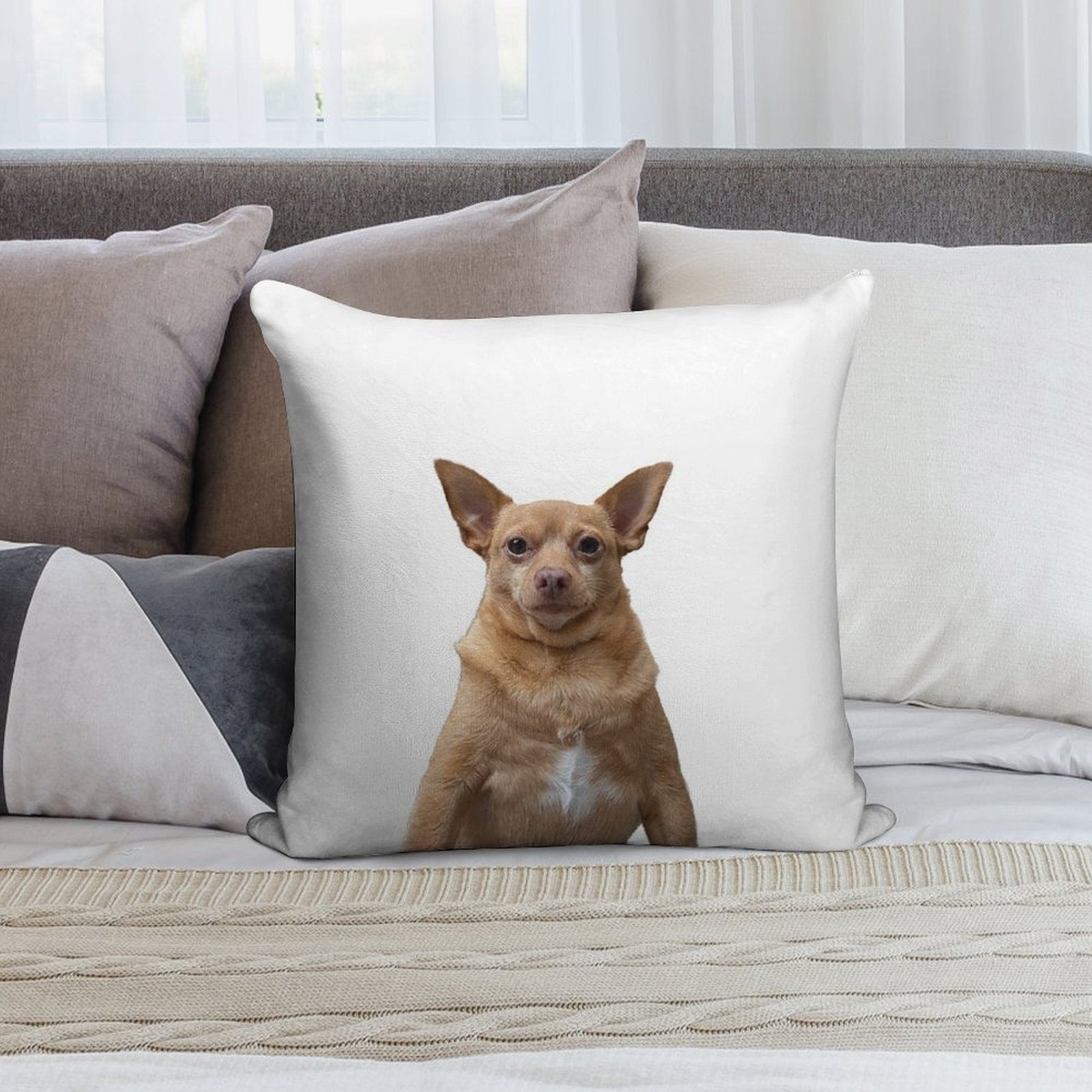 Macho Cheddar Soft Shrink-Resistant Throw Pillow