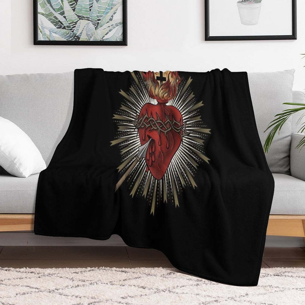 Sacred Heart of Jesus Christ Travel-friendly Throw Blanket