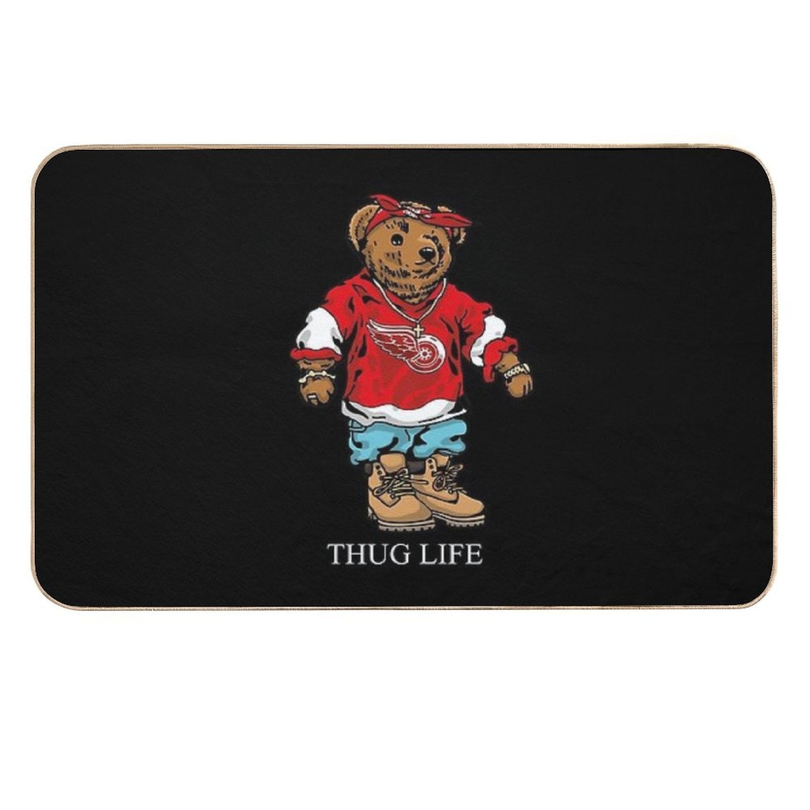 Thug Life Bear White  Easy Maintenance Bath Mat