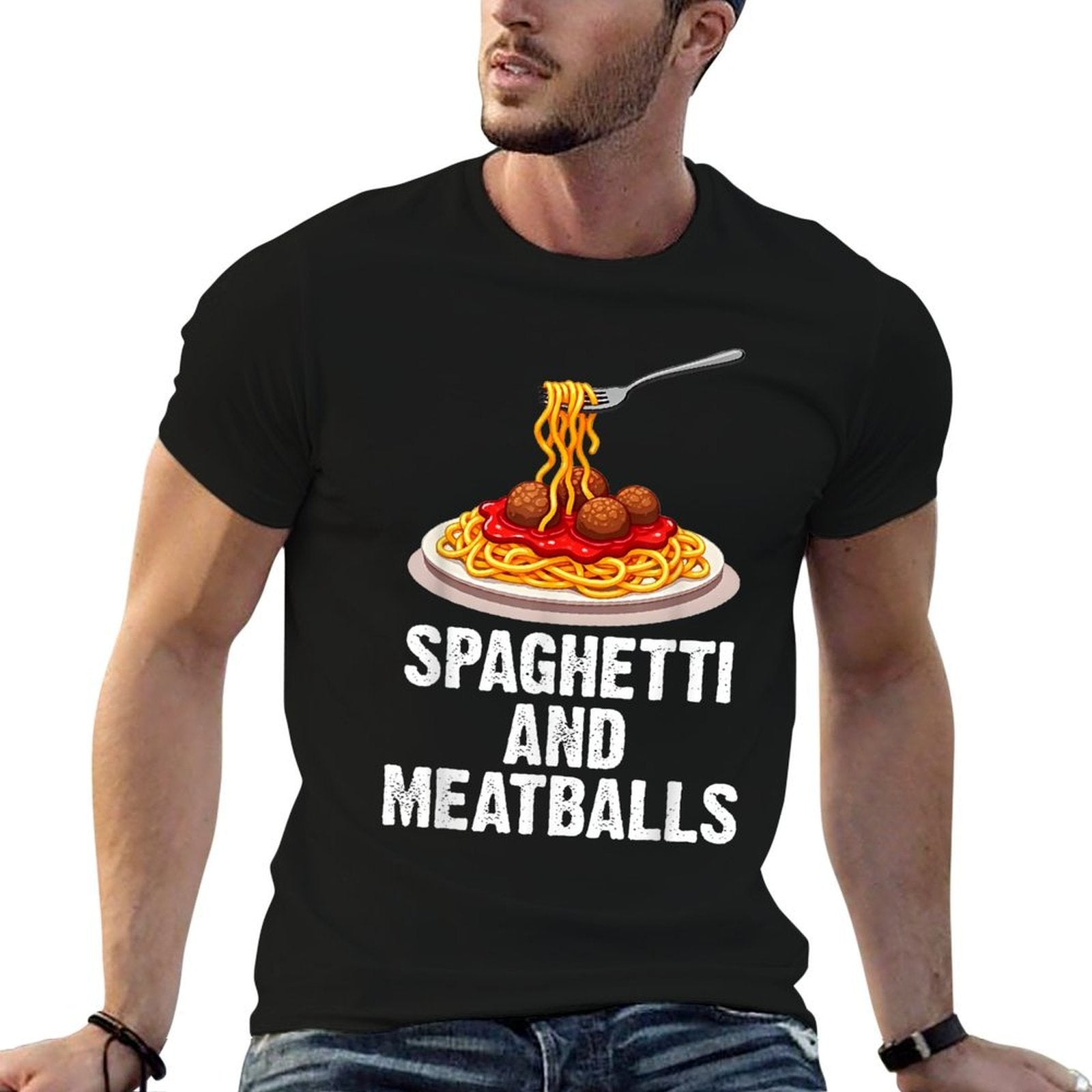 Spaghetti Art For Men Women Meatballs Pasta Lover Spaghetti  Vintage-inspired T-Shirt