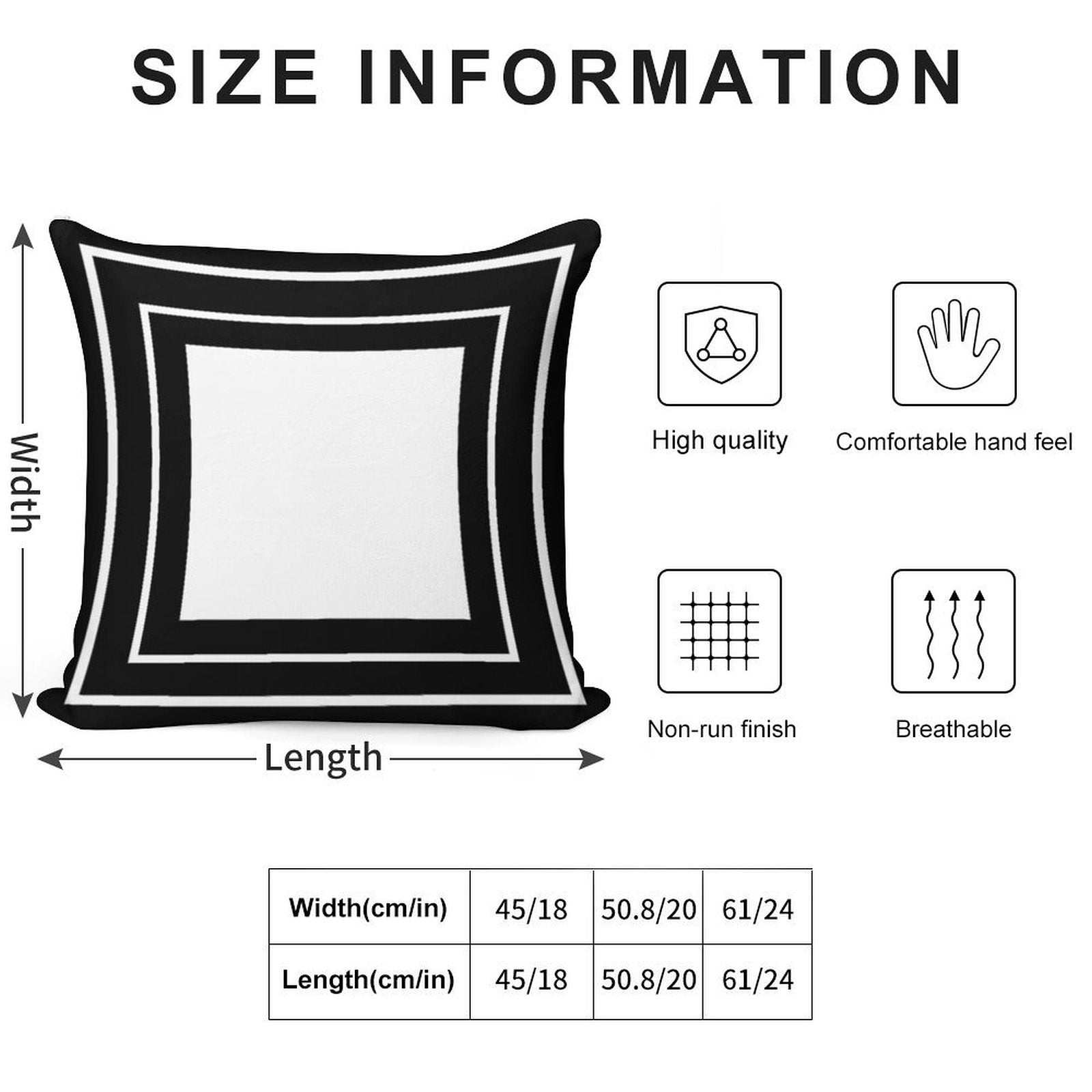 Black Velvet Soft Reinforced Edging Throw Pillow