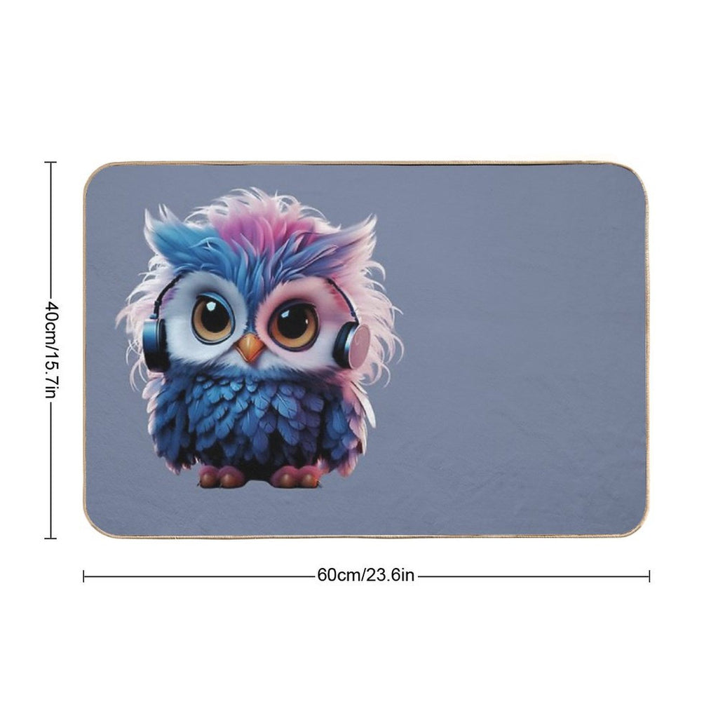 Cutie Owl #2  Absorbent Bath Mat