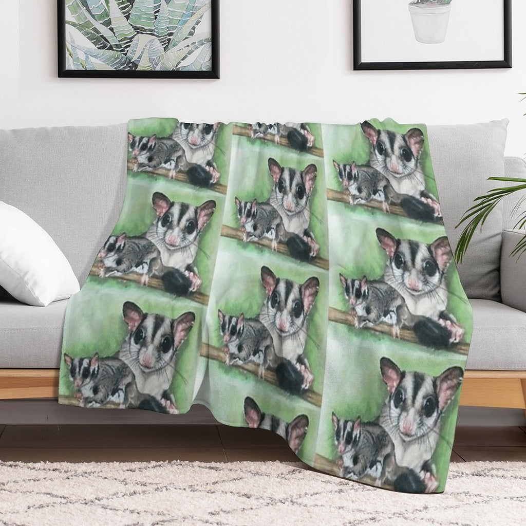 Sugar Glider Wrinkle-free Throw Blanket