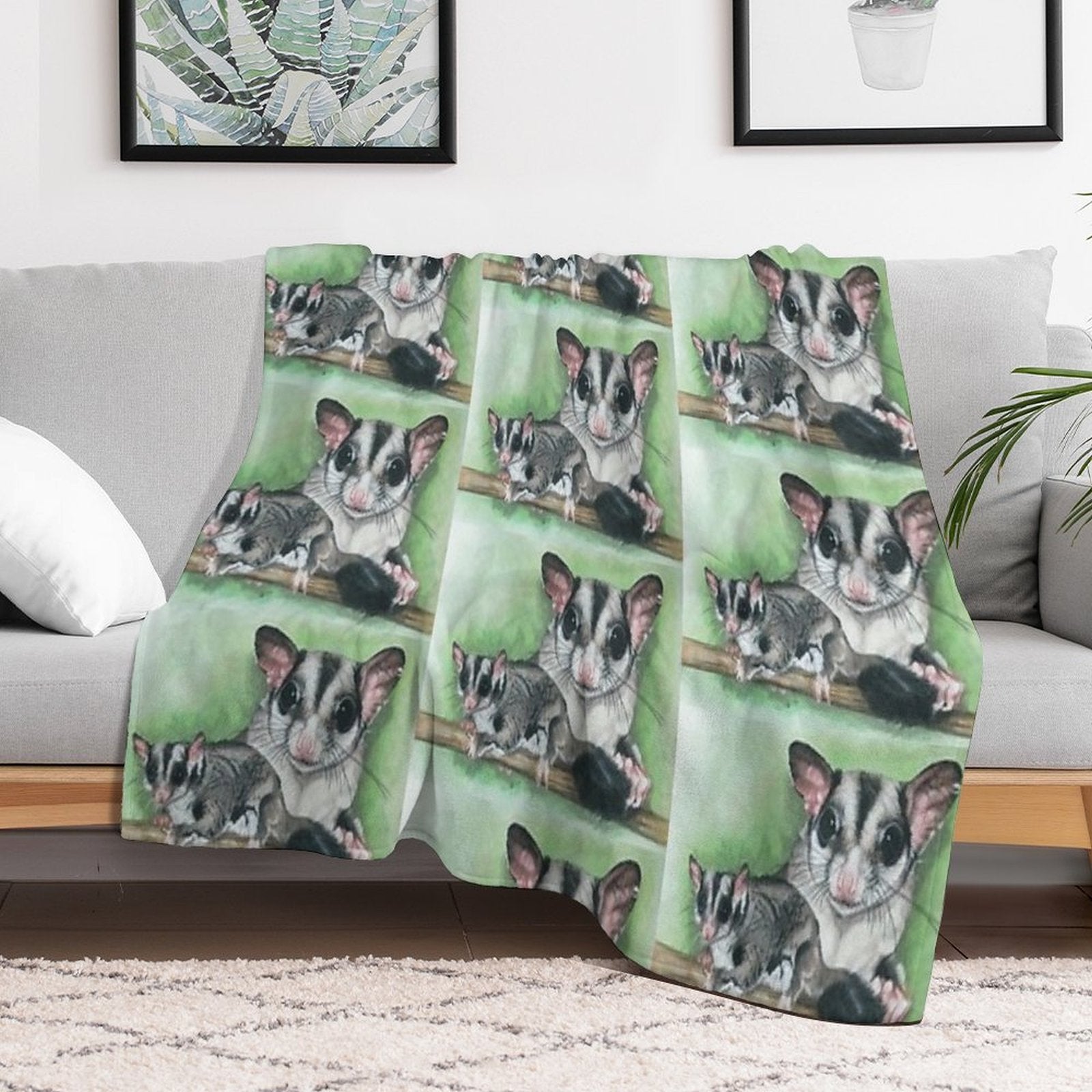 Sugar Glider Wrinkle-free Throw Blanket