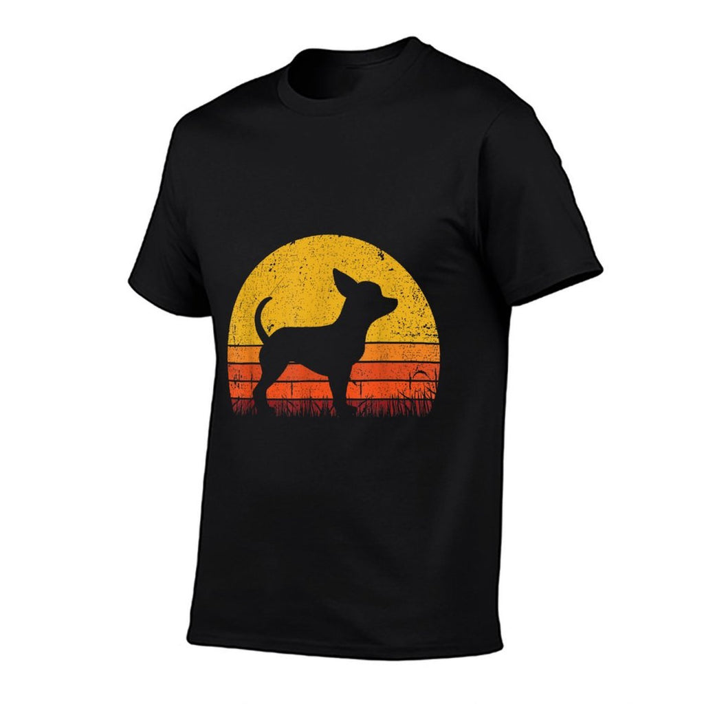 Retro Chihuahua Men Women Dog Mom Dad Chihuahua  Stretchy T-Shirt