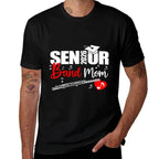 Senior Band Mom 2026 Marching Band Class of 2026 Flute  Ribbed Collar T-Shirt