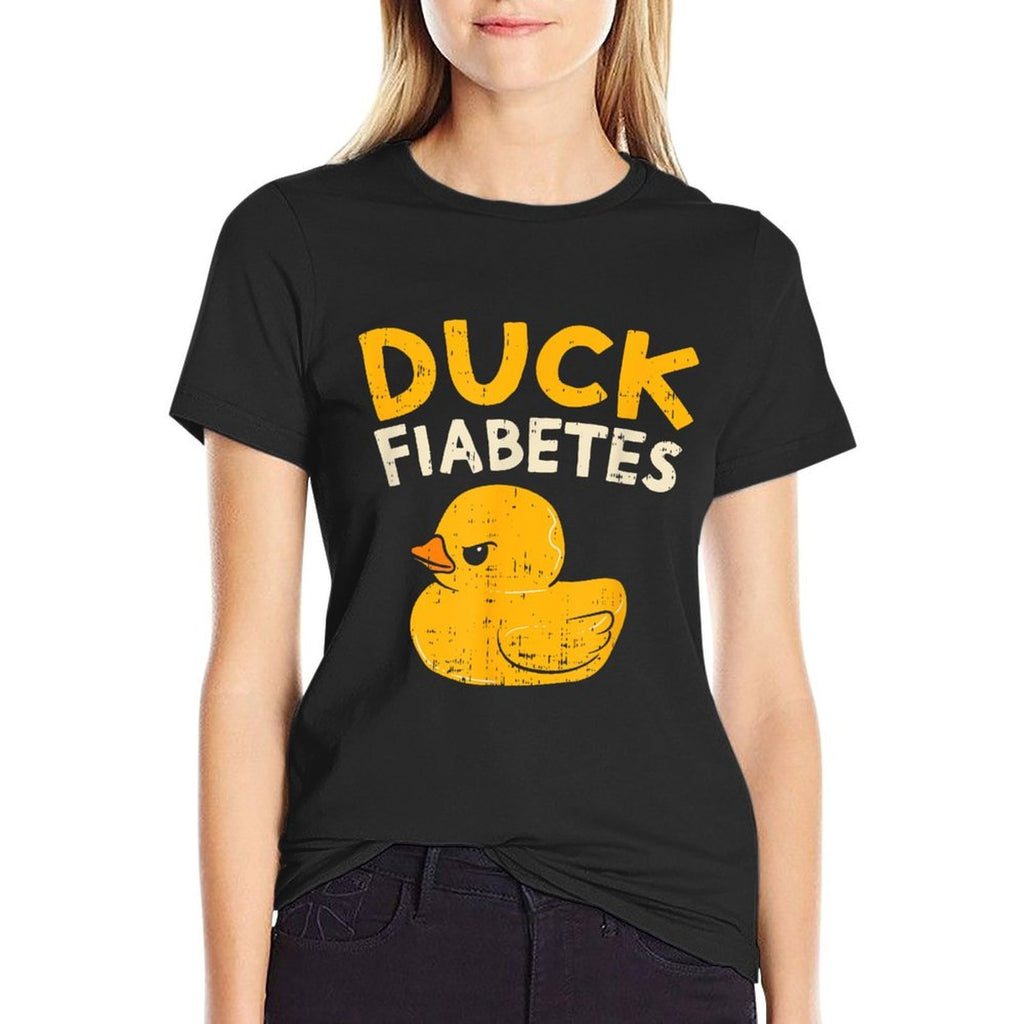 Funny Diabetes Awareness I Duck Fiabetes I Cool Rubber Duck Comfortable T-Shirt