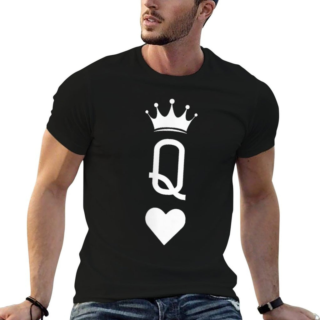 Queen of Heart Playing Card Vintage Crown Matching Women  Quick-drying T-Shirt