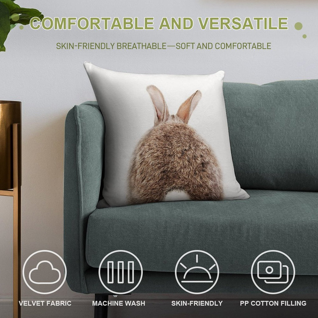 Bunny Tail, Baby Rabbit, Baby Animals Art Print by Synplus Soft Style Accent Throw Pillow