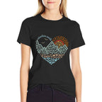 Adventure Awaits Heart  Heathered Texture T-Shirt