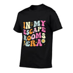 In My Escape Rooms Era, Cute Groovy Escape Rooms Players  Graphic-printed T-Shirt