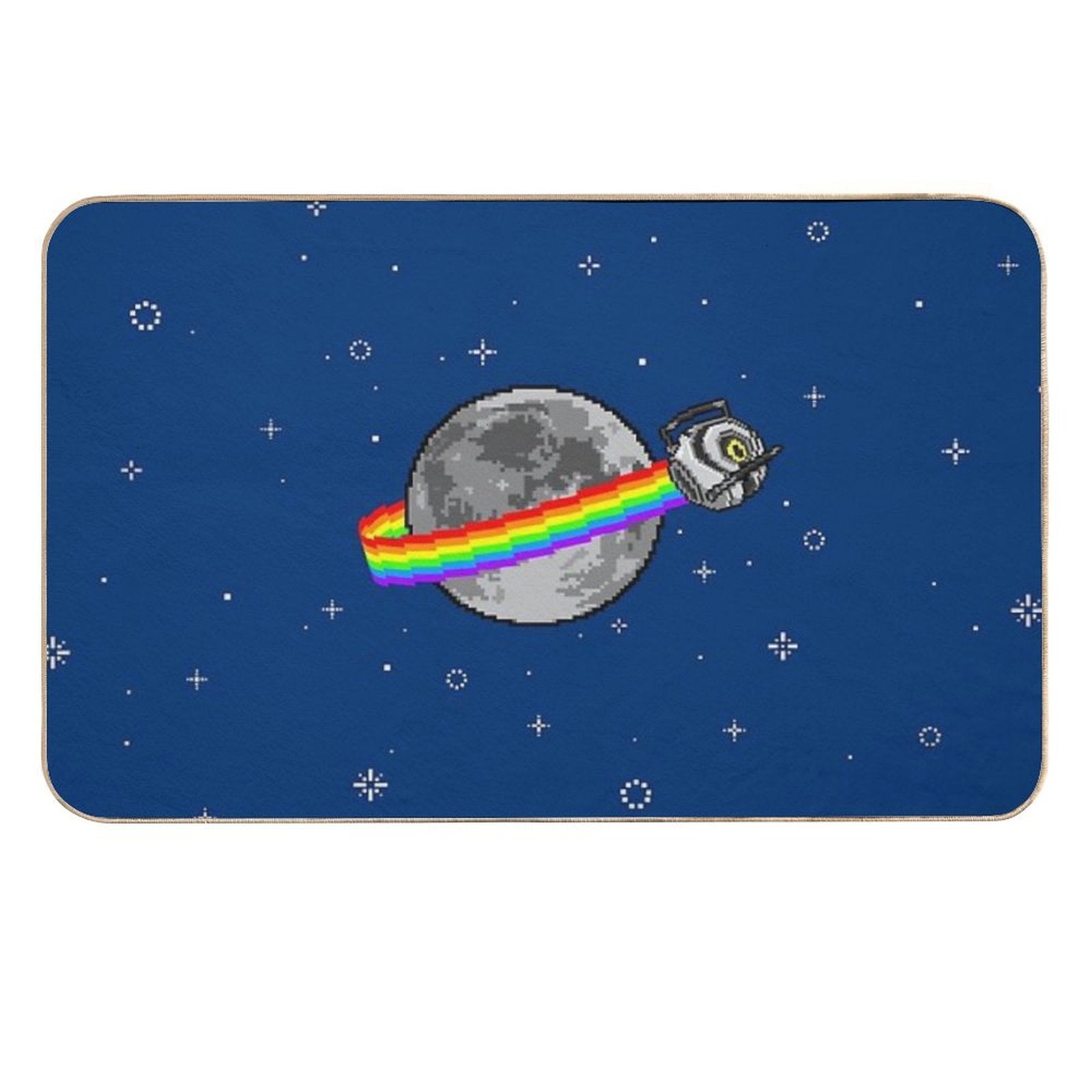 Pixel Art Rainbow Space Core  Odorless Bath Mat