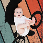 Cool Retro BMX Rider Doing Freestyle Gift-ready Throw Blanket