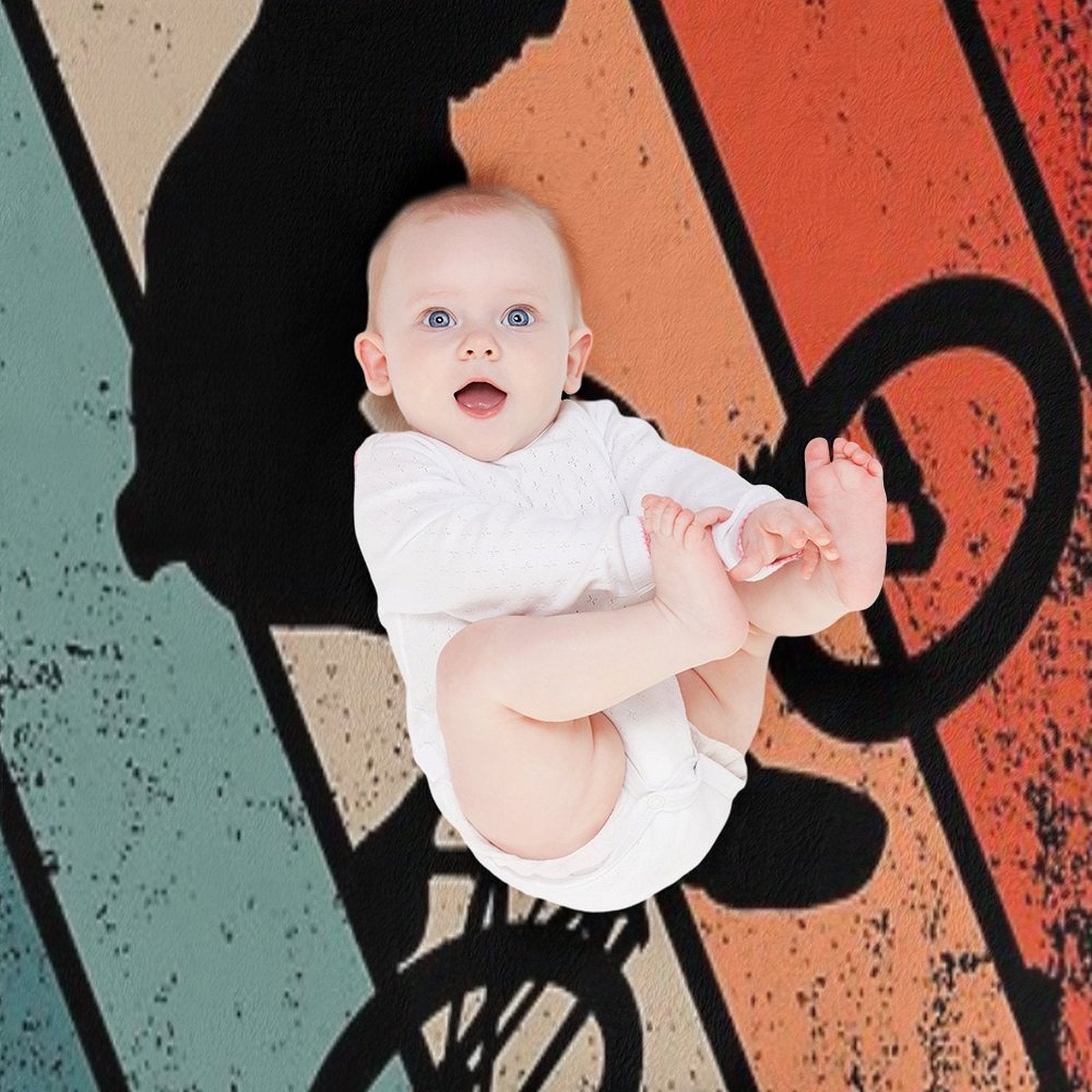 Cool Retro BMX Rider Doing Freestyle Gift-ready Throw Blanket