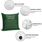 Rules of Cricket - Funny Soft Washable Throw Pillow